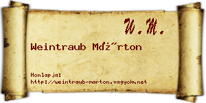 Weintraub Márton névjegykártya